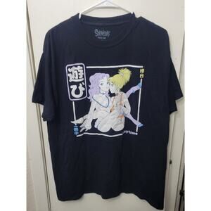 Spencer's Playtime Graphic Anime T-Shirt Unisex Large Black